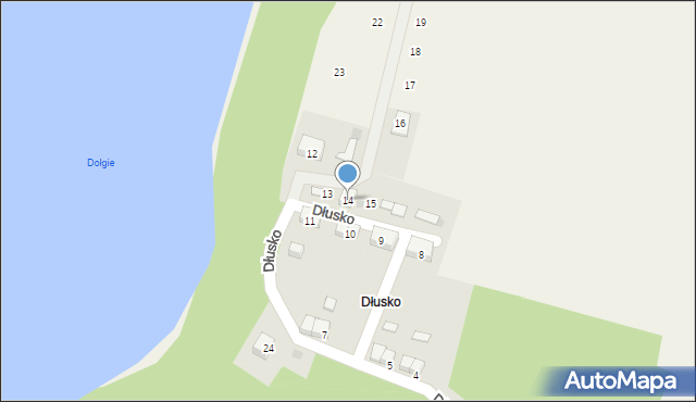 Dłusko, Dłusko, 14, mapa Dłusko