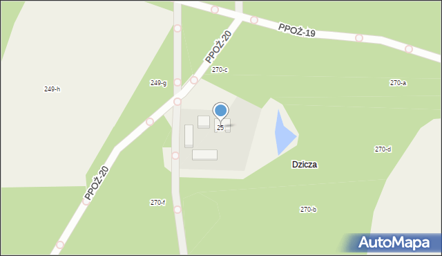 Dłusko, Dłusko, 25, mapa Dłusko