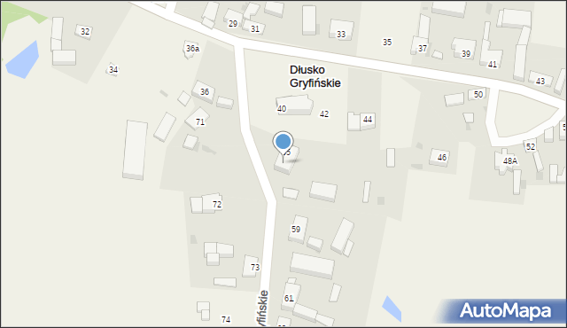 Dłusko Gryfińskie, Dłusko Gryfińskie, 57, mapa Dłusko Gryfińskie