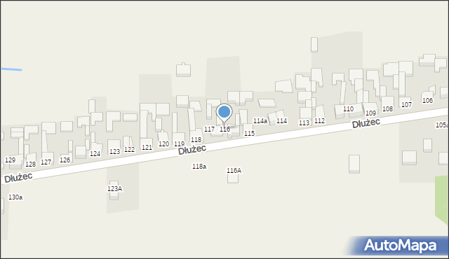 Dłużec, Dłużec, 116, mapa Dłużec