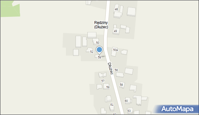 Dłużec, Dłużec, 54, mapa Dłużec