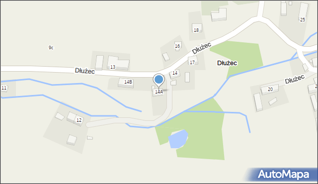 Dłużec, Dłużec, 14A, mapa Dłużec