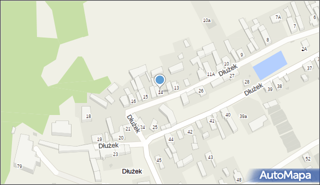Dłużek, Dłużek, 14, mapa Dłużek