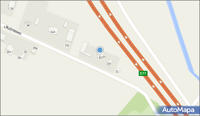 Dłużniewo, Dłużniewo, 33, mapa Dłużniewo