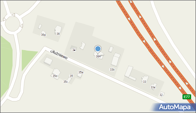 Dłużniewo, Dłużniewo, 34A, mapa Dłużniewo