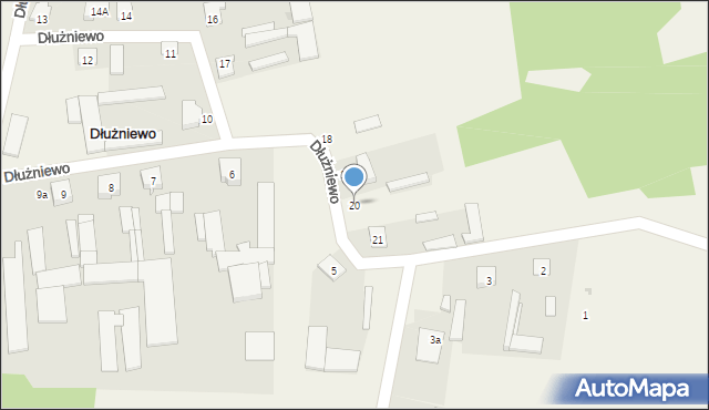 Dłużniewo, Dłużniewo, 20, mapa Dłużniewo