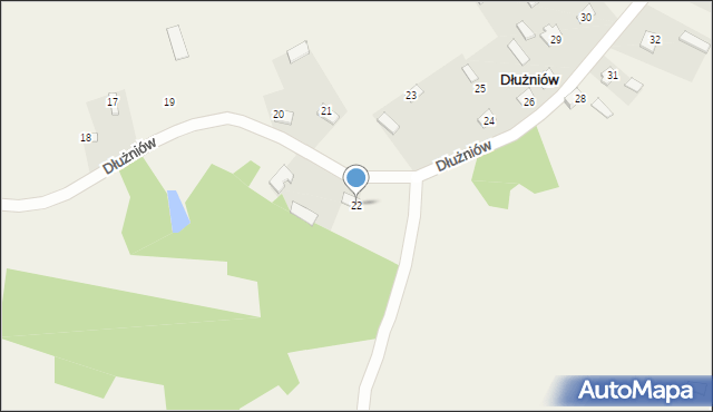 Dłużniów, Dłużniów, 22, mapa Dłużniów