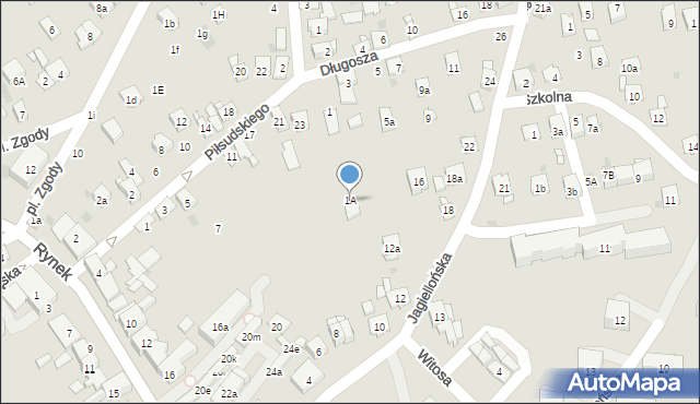 Dobczyce, Długosza, 1A, mapa Dobczyce