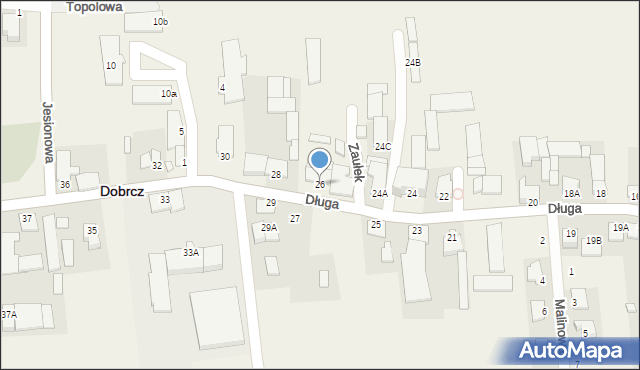 Dobrcz, Długa, 26, mapa Dobrcz