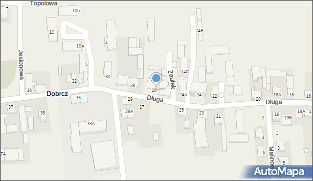 Dobrcz, Długa, 26a, mapa Dobrcz