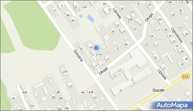 Duczki, Długa, 1, mapa Duczki