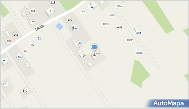 Duczki, Długa, 98A, mapa Duczki