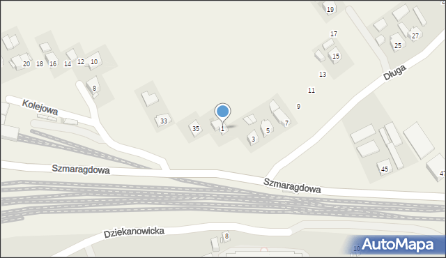 Dziekanowice, Długa, 1, mapa Dziekanowice