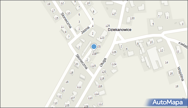 Dziekanowice, Długa, 119, mapa Dziekanowice