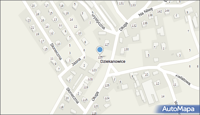 Dziekanowice, Długa, 125, mapa Dziekanowice