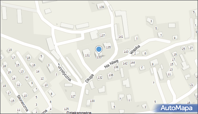 Dziekanowice, Długa, 133, mapa Dziekanowice