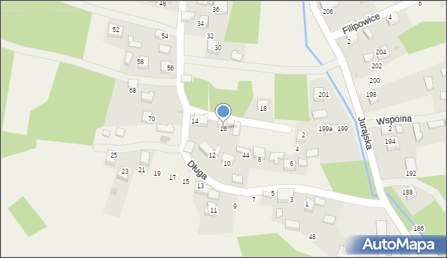 Filipowice, Długa, 16, mapa Filipowice