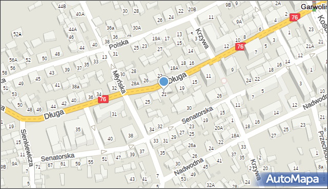 Garwolin, Długa, 21, mapa Garwolin