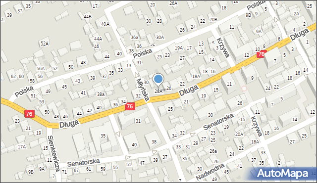 Garwolin, Długa, 28A, mapa Garwolin