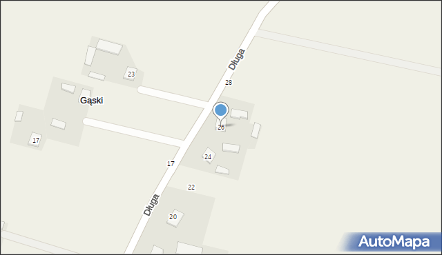 Gąski, Długa, 26, mapa Gąski
