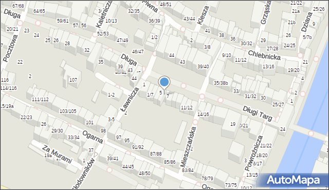 Gdańsk, Długi Targ, 6, mapa Gdańska