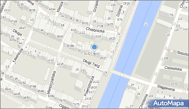 Gdańsk, Długi Targ, 30, mapa Gdańska