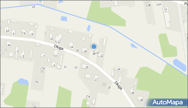 Glina, Długa, 20, mapa Glina