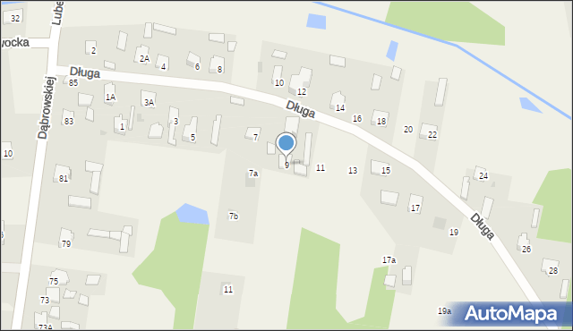 Glina, Długa, 9, mapa Glina