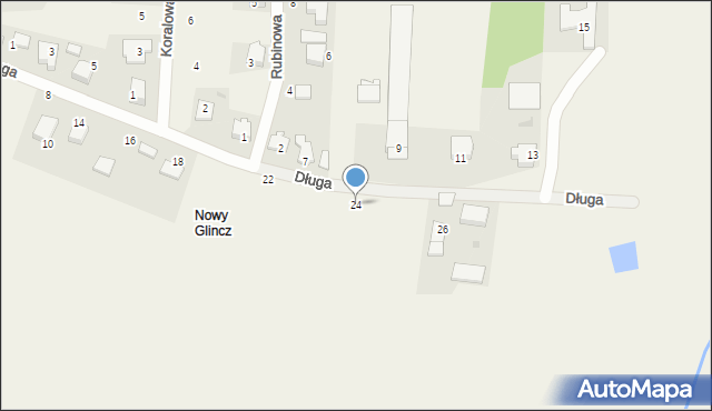 Glincz, Długa, 24, mapa Glincz