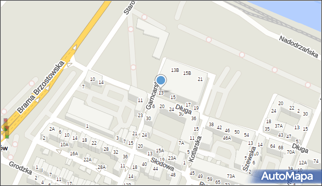 Głogów, Długa, 13, mapa Głogów