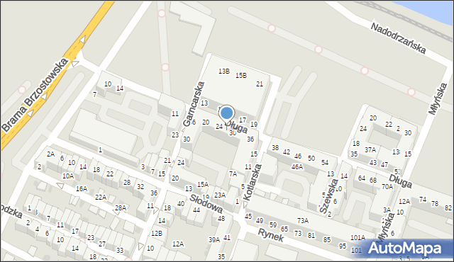 Głogów, Długa, 28, mapa Głogów