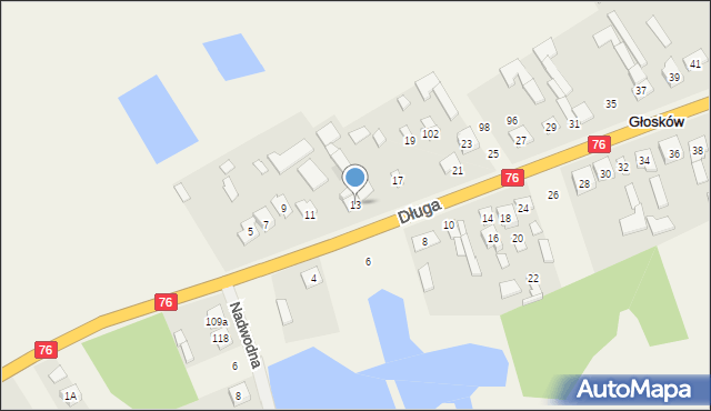 Głosków, Długa, 13, mapa Głosków