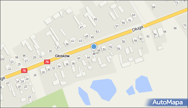 Głosków, Długa, 46, mapa Głosków