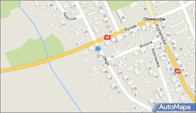 Głowaczów, Długa, 21, mapa Głowaczów