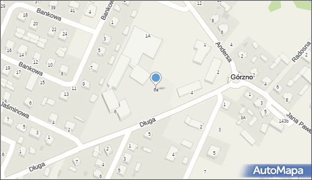 Górzno, Długa, 6a, mapa Górzno
