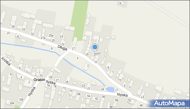 Grabin, Długa, 13, mapa Grabin