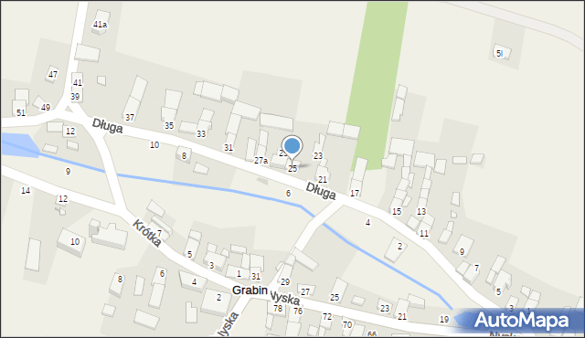 Grabin, Długa, 25, mapa Grabin
