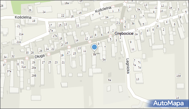 Grębocice, Długa, 9a, mapa Grębocice