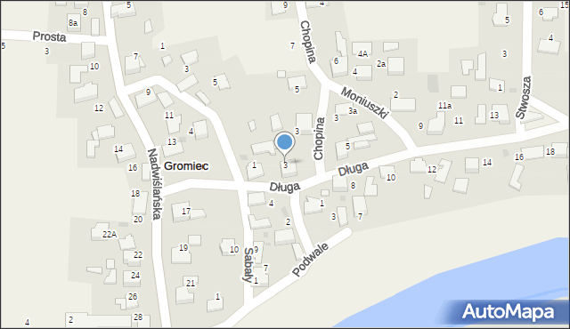 Gromiec, Długa, 3, mapa Gromiec