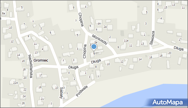 Gromiec, Długa, 5, mapa Gromiec