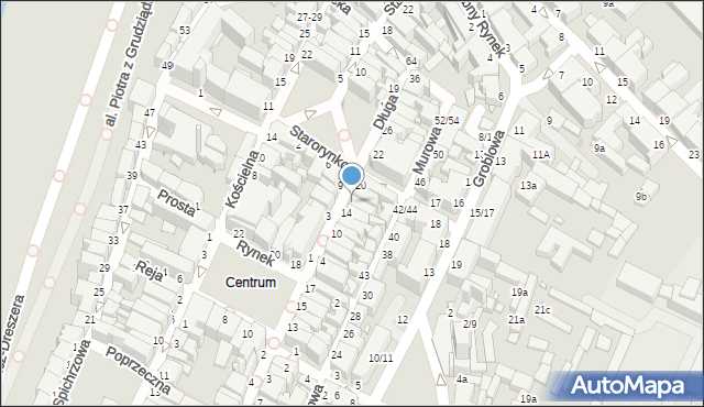 Grudziądz, Długa, 16, mapa Grudziądza