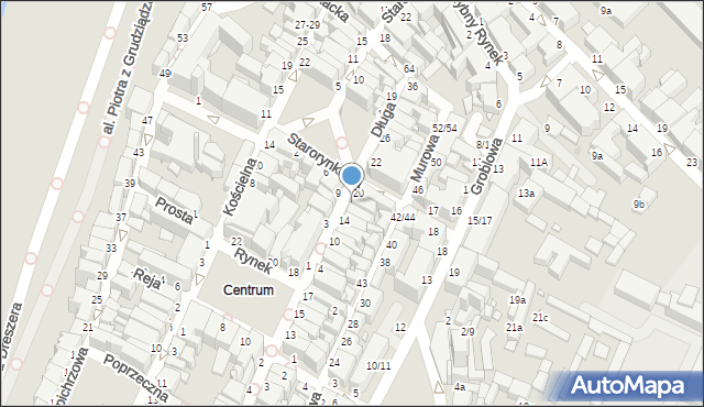 Grudziądz, Długa, 18, mapa Grudziądza