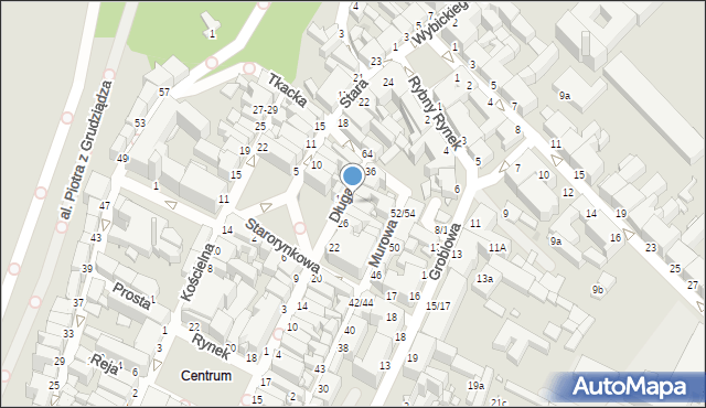 Grudziądz, Długa, 30, mapa Grudziądza