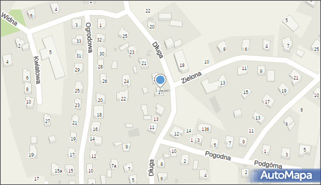 Grzybno, Długa, 17, mapa Grzybno