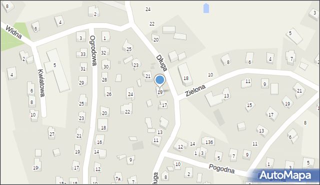 Grzybno, Długa, 19, mapa Grzybno