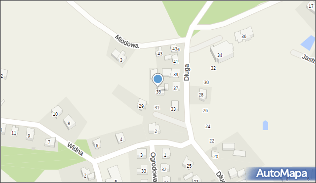 Grzybno, Długa, 35, mapa Grzybno