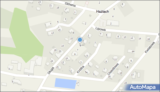 Hażlach, Długa, 5, mapa Hażlach