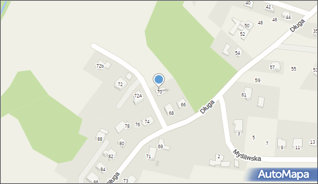 Hażlach, Długa, 70, mapa Hażlach