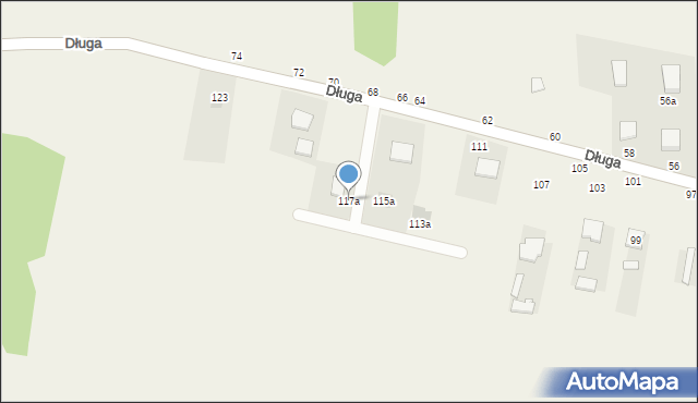 Hutka, Długa, 117a, mapa Hutka