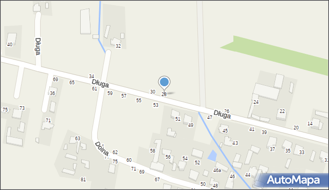 Hutka, Długa, 28, mapa Hutka